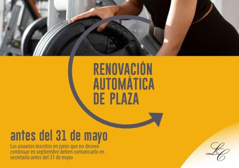 Renovación automática de plaza en actividades deportivas 2024-2025