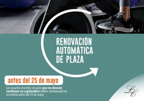 Renovación automática de plaza en actividades deportivas 2026-2027