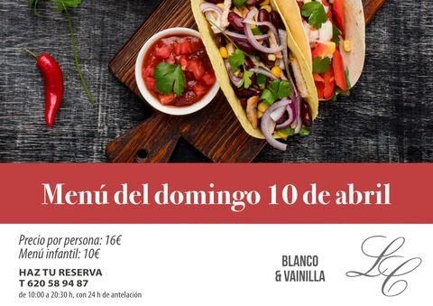 Menú domingo 10 de abril (2022)