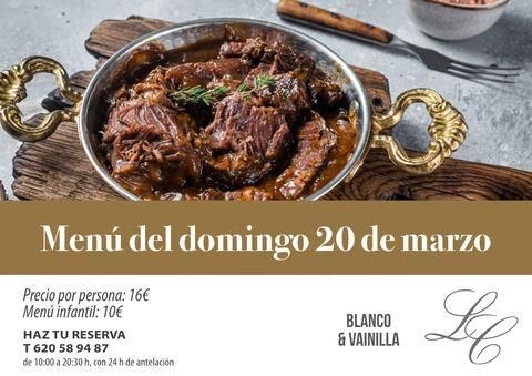 Menú domingo 20 de marzo