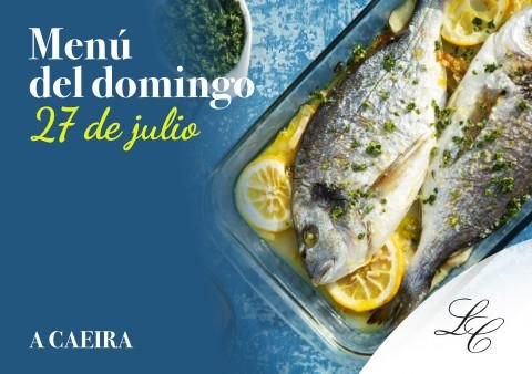 Menú del domingo 27 de julio de 2025