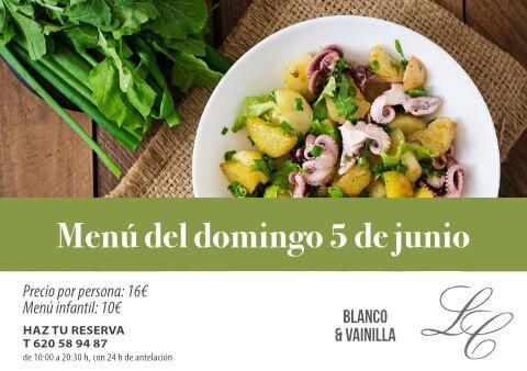Menú domingo 5 de junio 2022