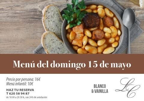 Menú domingo 15 de mayo