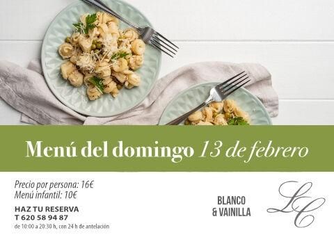 Menú domingo 13 de febrero