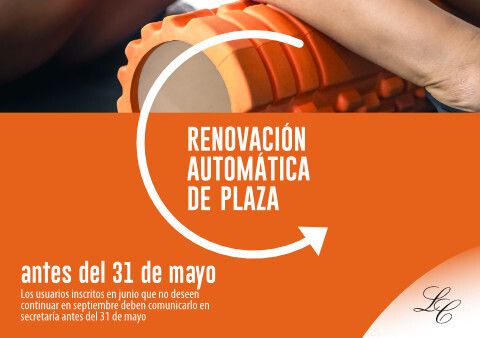 Renovación automática de plaza en actividades deportivas 2025-2026