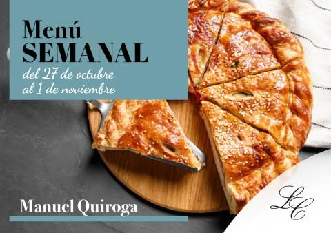 Menú Semanal en Manuel Quiroga del 27 de oct. al 1 de nov. 2025