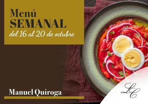Menú del 16 al 20 de octubre en el restaurante Liceo