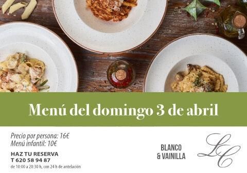 Menú domingo 3 de febrero