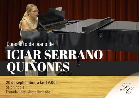 Concierto de piano de Mª Iciar Serrano para toda la familia